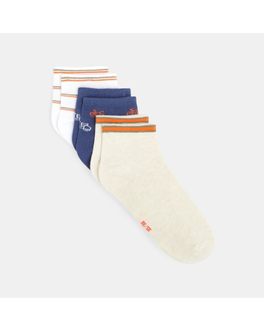 Socquettes à rayures (lot de 3) blanc garçon
