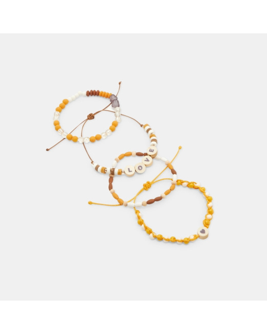 Bracelets fantaisie LOVE (lot de 4) jaune fille