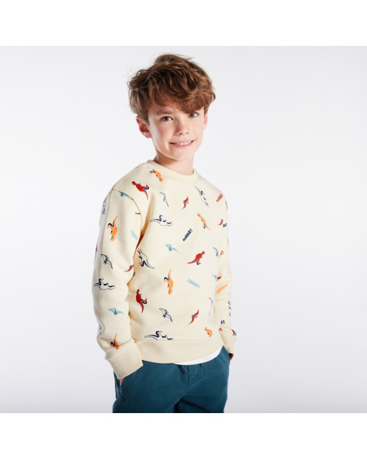 Sweat-shirt imprimé blanc garçon
