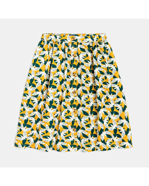 Jupe midi imprimée verte fille