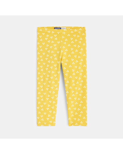 Leggings courts imprimés jaune fille