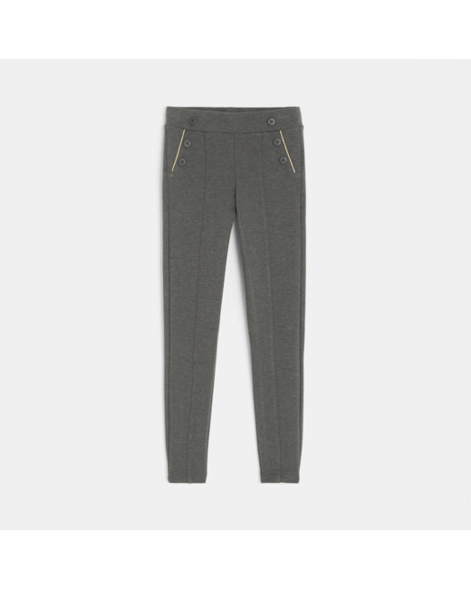 Jeggings unis gris fille