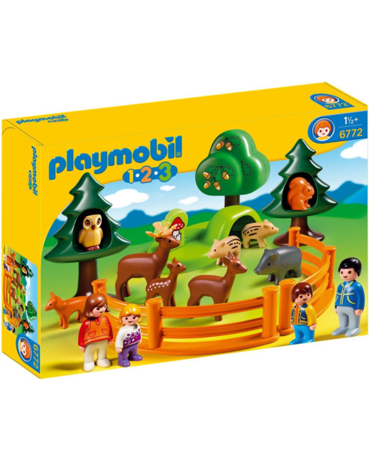 Playmobil 1.2.3 - Parc d'animaux et famille