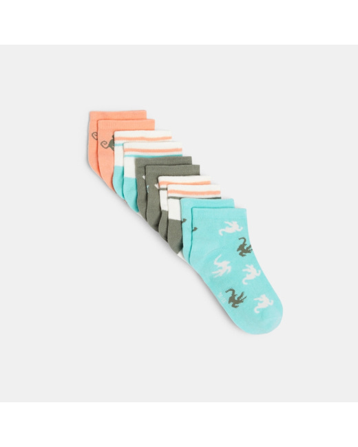 Socquettes fantaisie (lot de 5) orange garçon