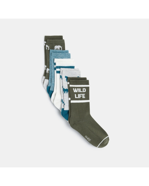 Chaussettes fantaisie (lot de 5 paires) vertes garçon