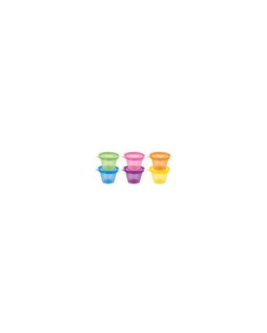 Set de 6 petits pots avec couvercles assortis