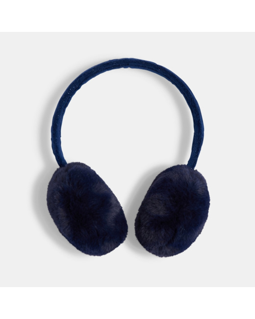 Cache-oreilles rétractable en fausse fourrure bleu fille