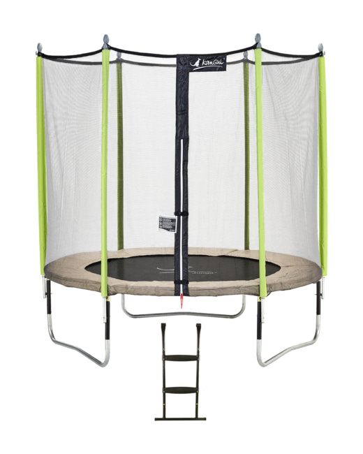 Trampoline de jardin 244 cm + filet de sécurité + échelle JUMPI