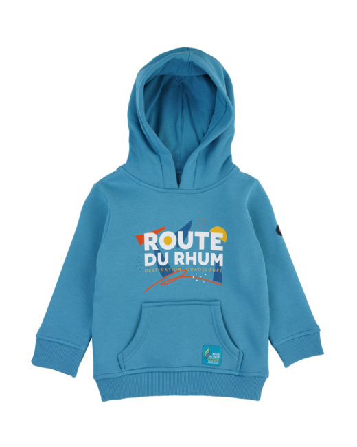 Sweat à capuche Kids Route du Rhum - Destination Guadeloupe - Bleu Dauphin