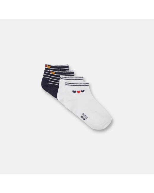 Socquettes fantaisie (lot de 2) bleu fille