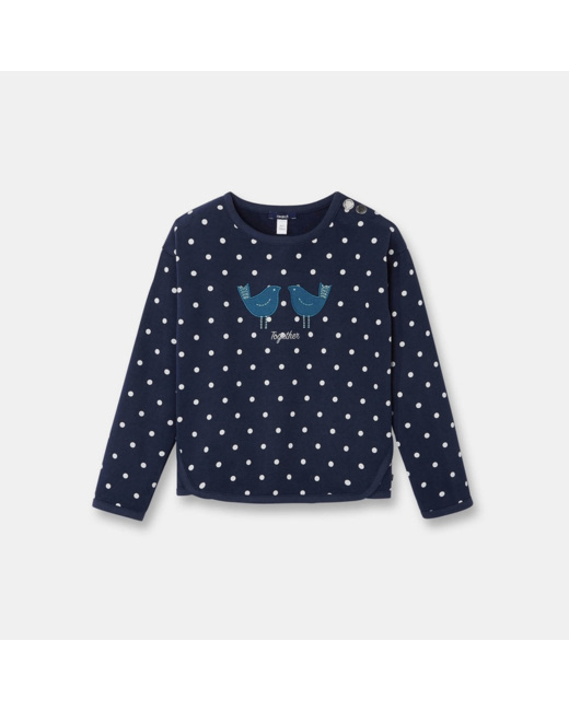 Sweat-shirt en molleton bleu fille