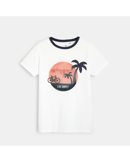 T-shirt avec effet hologramme blanc garçon
