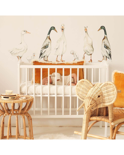 Planche de stickers enfants - Canards blancs