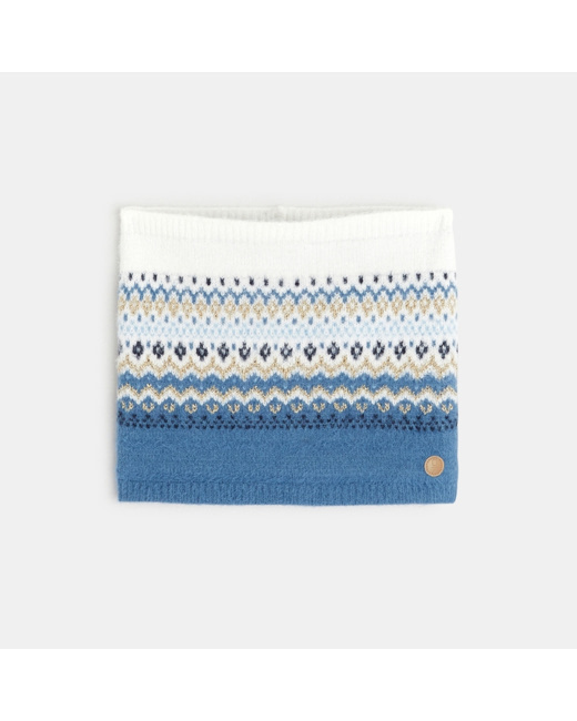 Snood fluffy à motifs en jacquard blanc fille