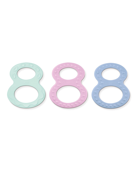 Lot de 2 anneaux de dentition souples et rigides