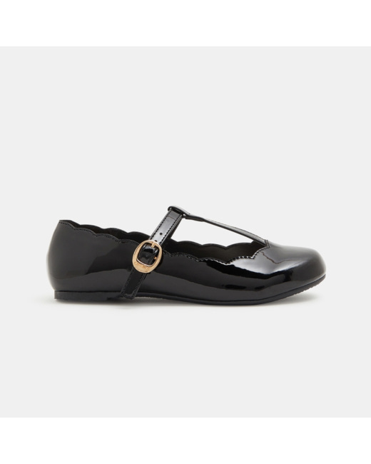 Ballerine vernie bride en T noires fille