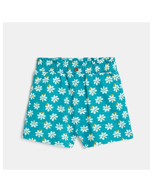 Short élastiqué imprimé palmiers