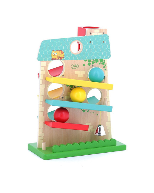 Jeu d'éveil descendeur en bois Maison des boules