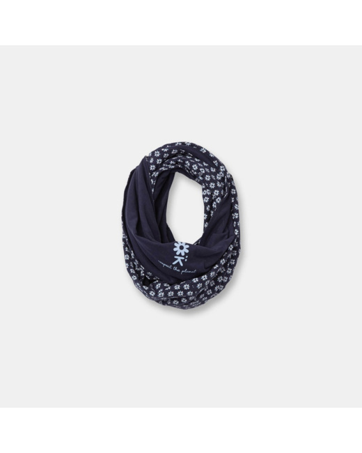 Snood réversible bleu fille