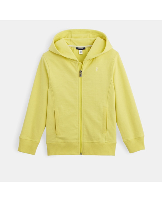 Sweat-shirt uni à capuche jaune garçon