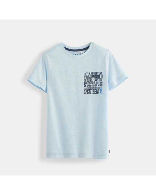 T-shirt à message bleu garçon