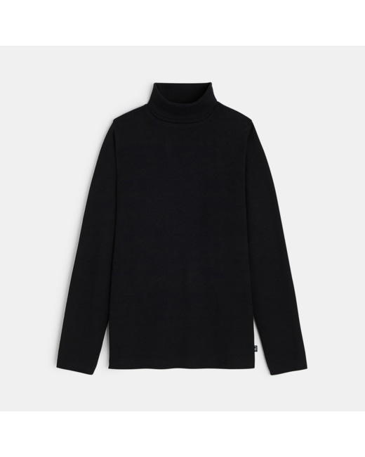 T-shirt col roulé uni noir garçon