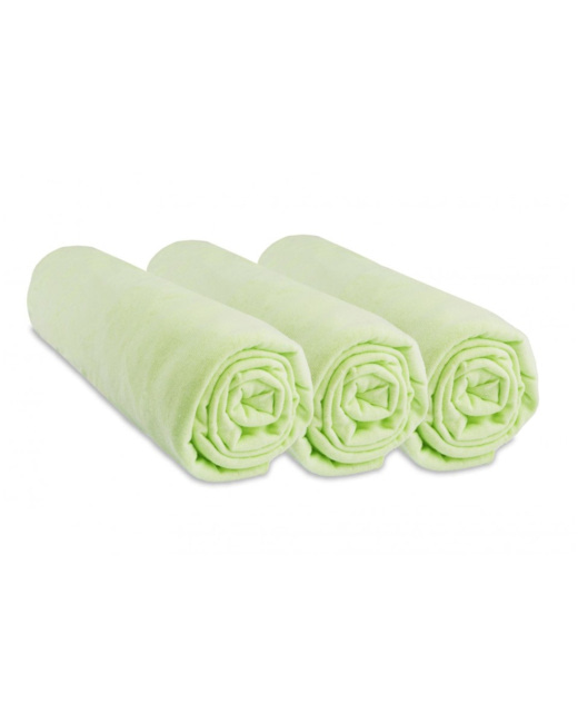 Lot de 3 draps-housses bébé coton jersey