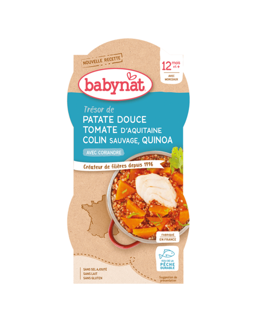 Trésor de Patate douce Tomate d'Aquitaine Colin Sauvage & Quinoa à la Coriandre