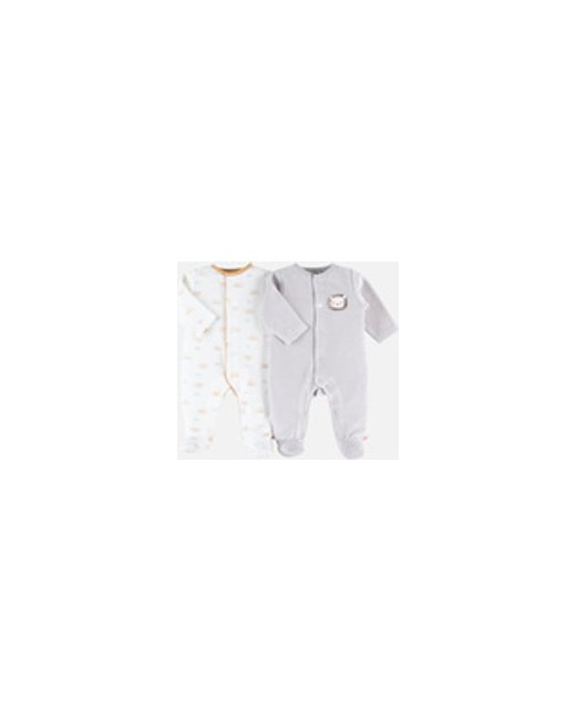 Set de 2 pyjamas 1-pièce en velours