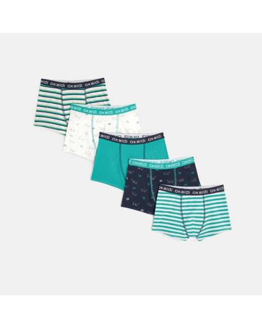 Boxers en jersey (lot de 5) bleu garçon