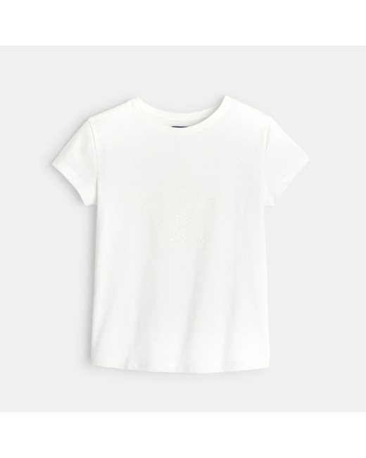 T-shirt manches courtes à motif irisé Etoile blanc fille
