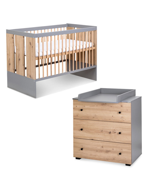 Ensemble commode à langer + lit bébé PAULINE