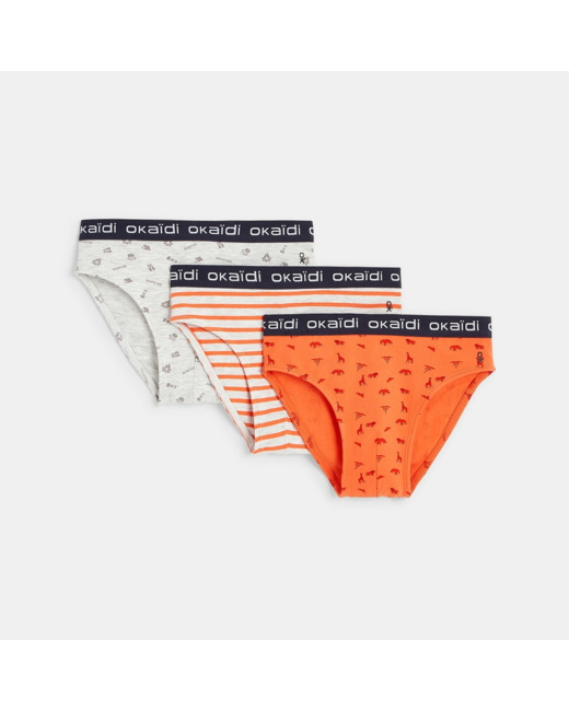 Slip en jersey de coton (lot de 3) orange garçon