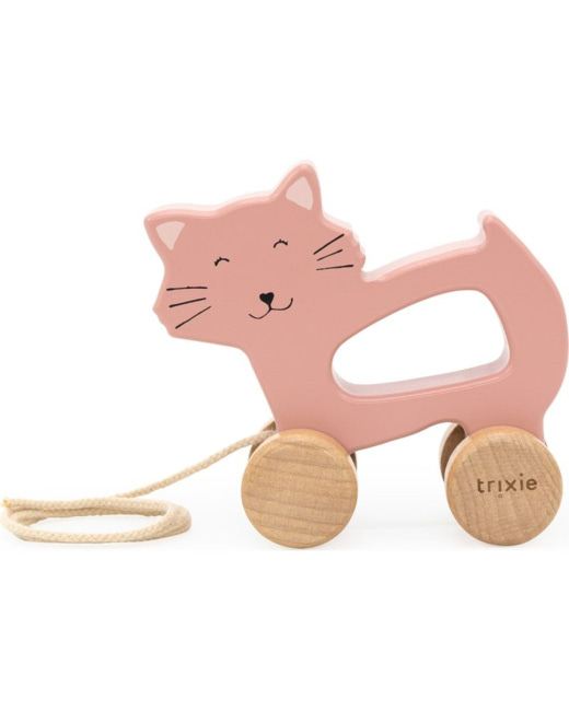 Jouet à tirer en bois Mrs. Cat