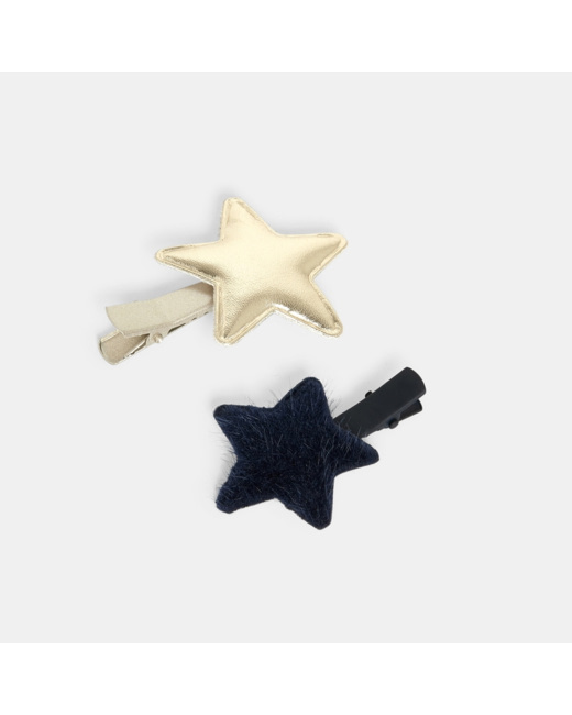 Pinces étoilées (lot de 2) bleu fille