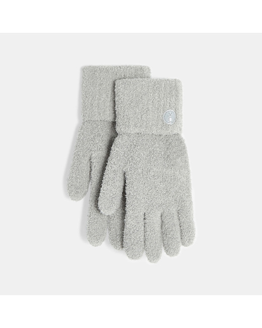 Gants en tricot hyper stretch gris fille