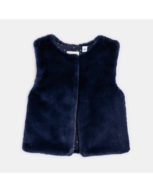 Boléro en fausse fourrure bleu fille