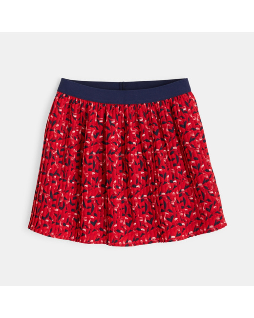 Jupe courte et plissée rouge fille