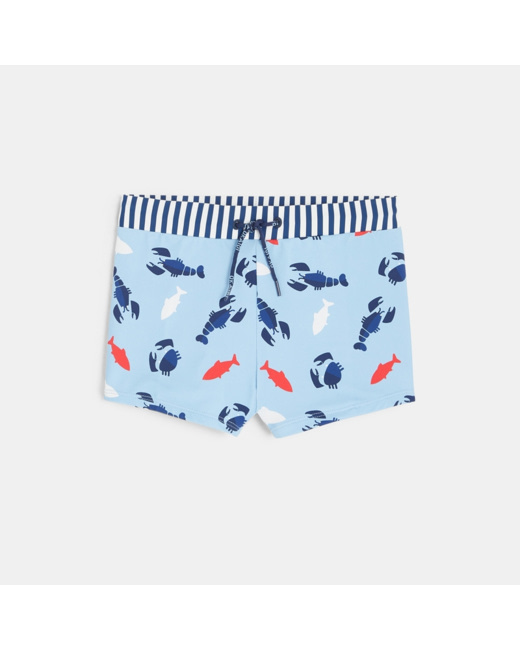 Boxer de bain animaux marins bleu garçon