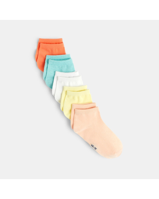 Socquettes pailletées (lot de 5) jaune fille