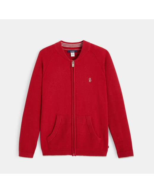Gilet zippé rouge garçon