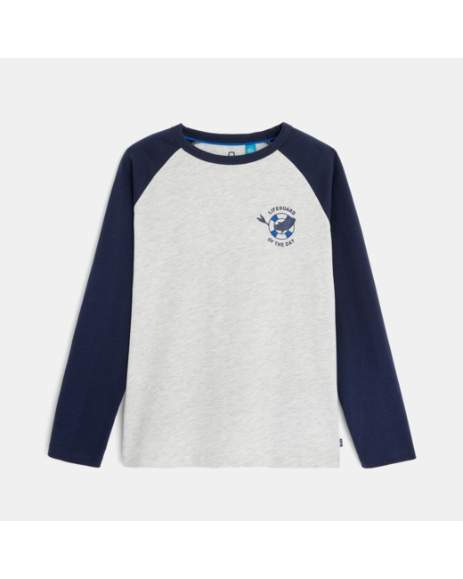 T-shirt bicolore bleu garçon