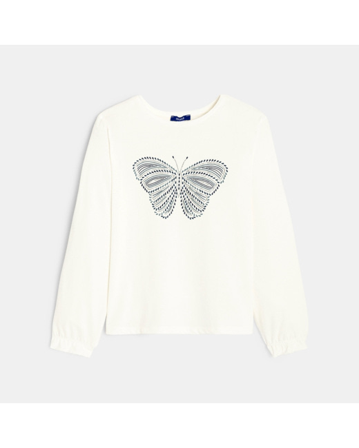 T-shirt à motif pailleté bleu fille