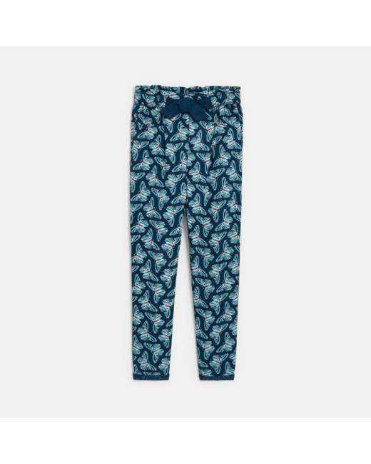 Pantalon en toile douce vert fille