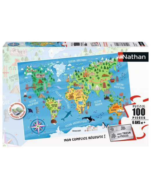 Puzzle Carte du monde des monuments - de 6 ans
