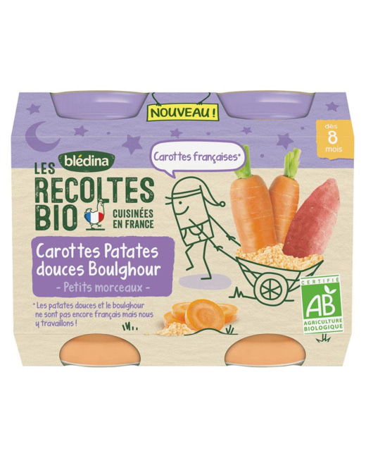 Les Recoltes Petits pots Carottes Patates Douces Boulghour