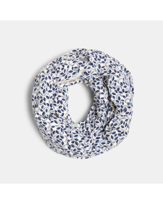 Grand snood en popeline et moumoute polaire beige fille