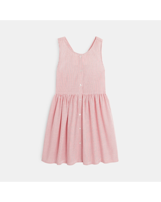 Robe bain de soleil rayée rouge fille