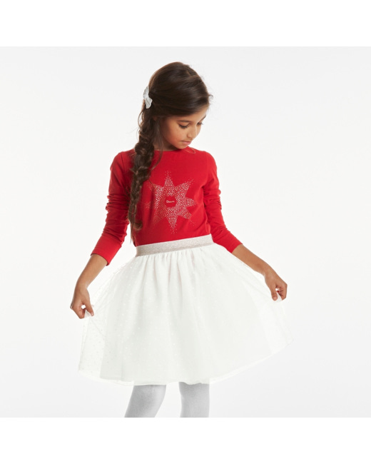 Jupe tutu plumetis blanche fille