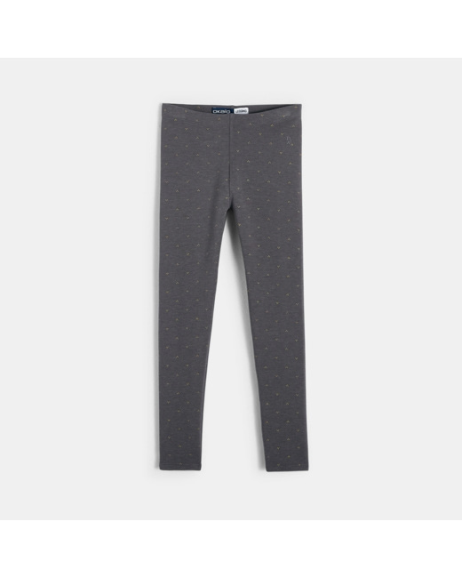 Leggings imprimés gris fille